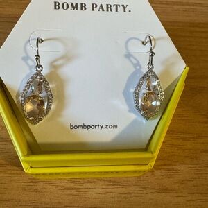 Bomb Party Arabian Shimmer, Lab Created Peach Topaz, Rhodium Plating